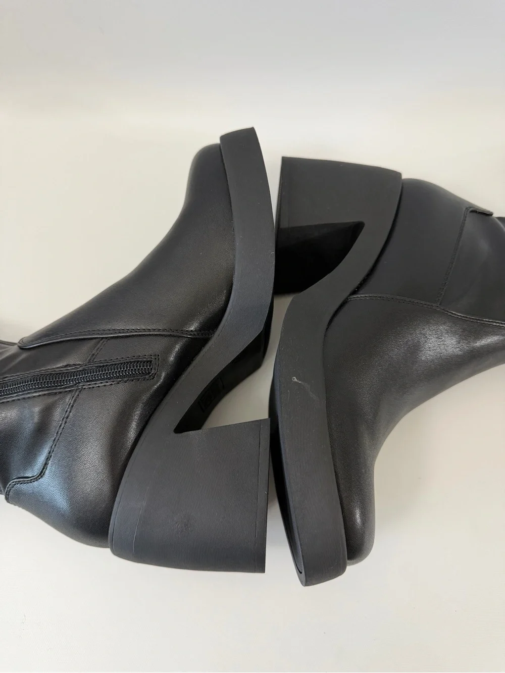 Madden NYC Black Knee High Boots Women Size 9 Block Heel Faux Leather